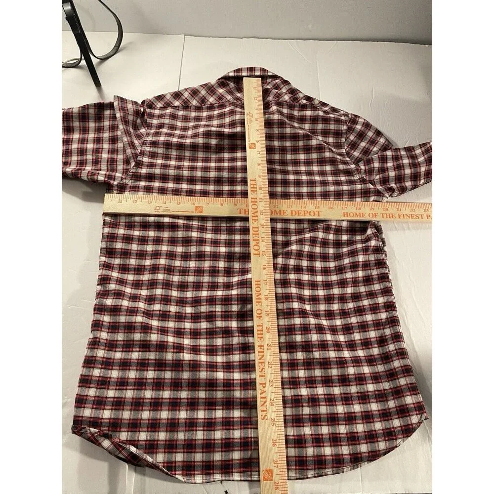 scotch and soda Red Plaid Button-down Shirt men M Cotton Collar Long Sleeve - Picture 6 of 11